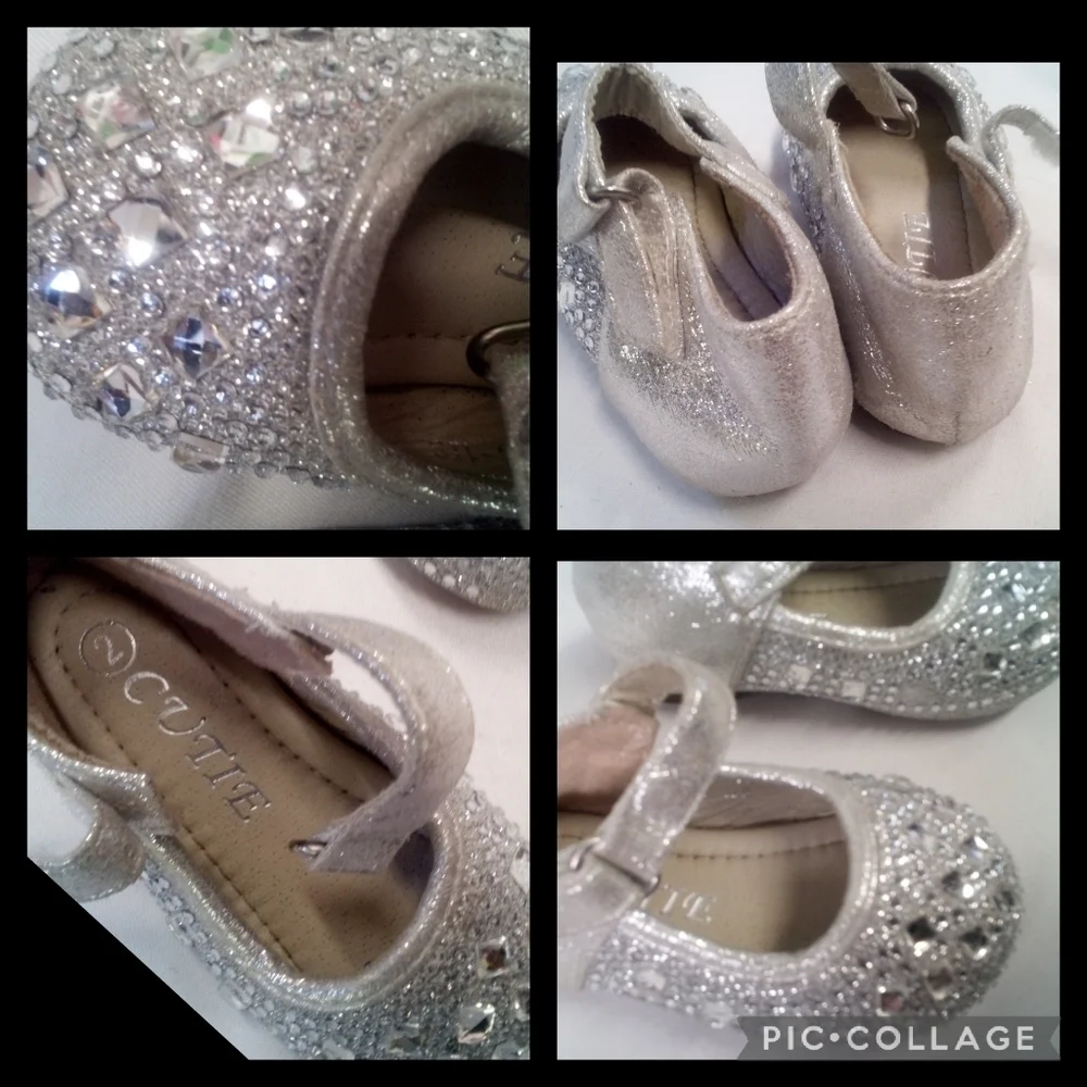 Sliver glitter baby shoes